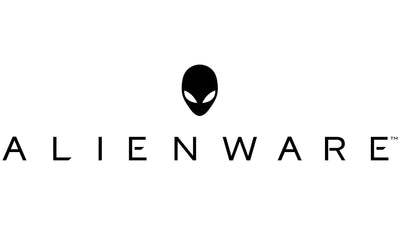 Alienware logo with stylized alien head and modern text, symbolizing gaming technology
