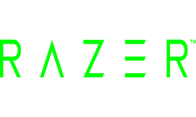 Razer neon green gaming logo on a black background