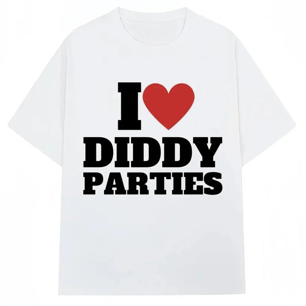 Funny Novelty Graphic T-Shirt - "I Heart Diddy Parties" H14278-white