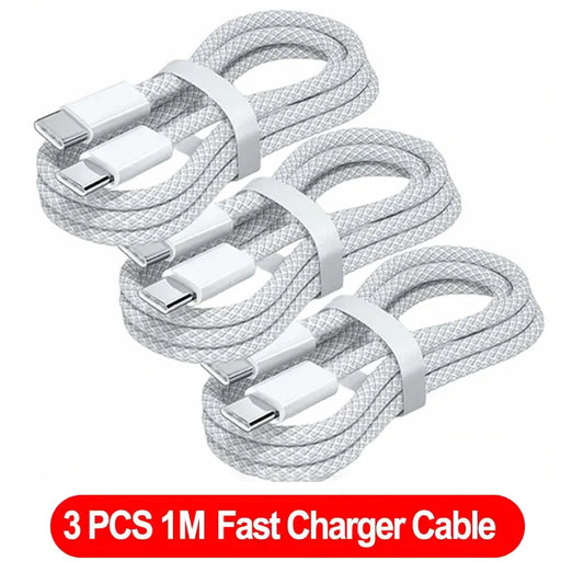 3-Pack USB-C to USB-C Braided Cable 3PCS 1M